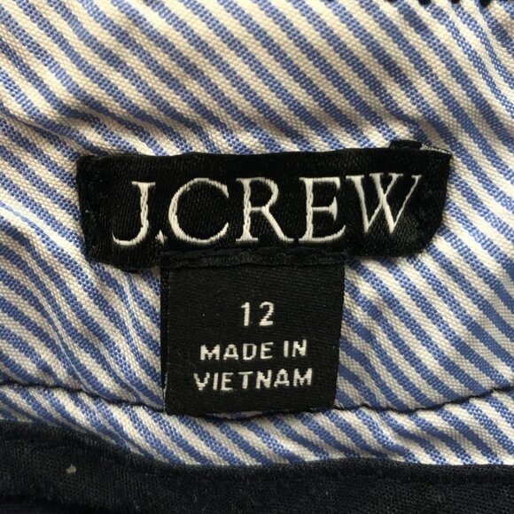 J.Crew Womens Shorts Size 12 Chino Casual Flat Front Summer Classic Navy Blue - Picture 3 of 13